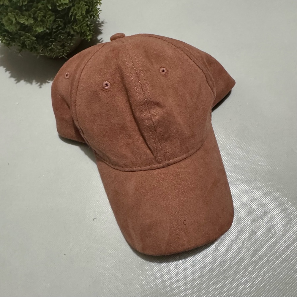 Baseball Cap Hat Pink‎ Mauve Faux Suede Spring